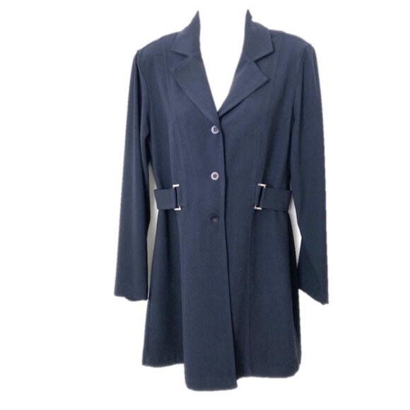 Dawn Joy Fashions, Dark Navy Blue Duster Jacket, Medium - Picture 1 of 14